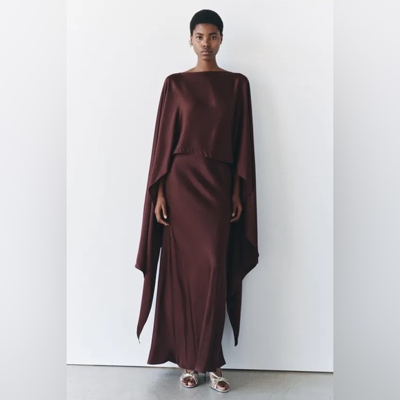 Zara flowing satin cape - Picture 10 of 16